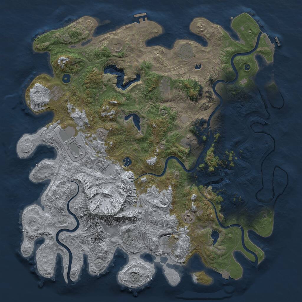 Rust Map: Procedural Map, Size: 5000, Seed: 1109335872, 17 Monuments