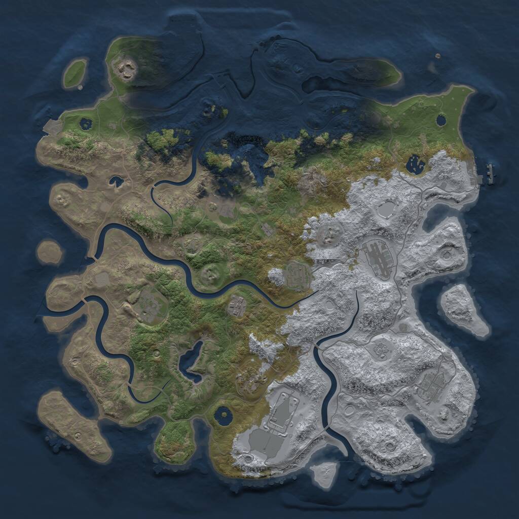 Rust Map: Procedural Map, Size: 4200, Seed: 1008477572, 16 Monuments