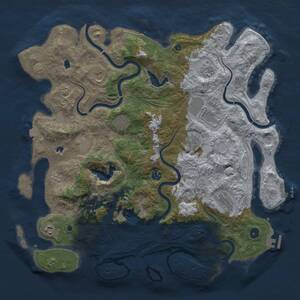 Thumbnail Rust Map: Procedural Map, Size: 4500, Seed: 13653, 16 Monuments