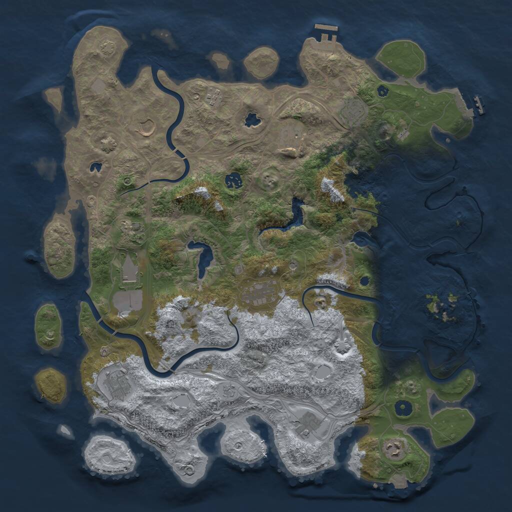 Rust Map: Procedural Map, Size: 4500, Seed: 1787055888, 17 Monuments