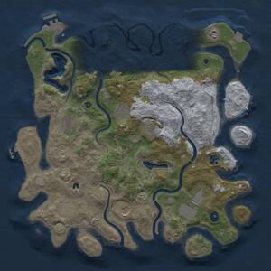 Thumbnail Rust Map: Procedural Map, Size: 4100, Seed: 456467345, 15 Monuments