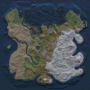 Thumbnail Rust Map: Procedural Map, Size: 3750, Seed: 1729718581, 16 Monuments