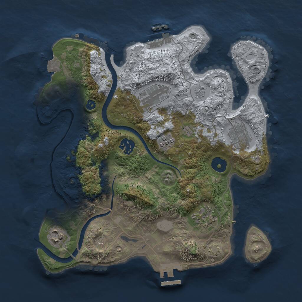 Rust Map: Procedural Map, Size: 3000, Seed: 641363293, 12 Monuments