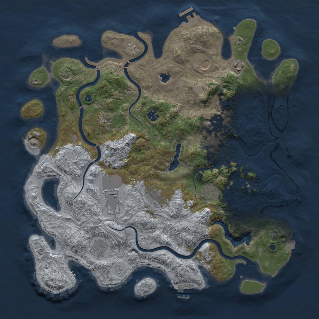 Rust Map: Procedural Map, Size: 4250, Seed: 1149104254, 16 Monuments