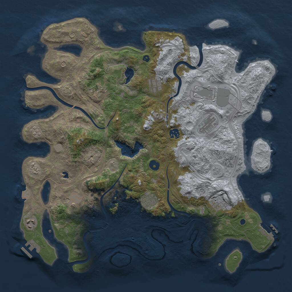 Rust Map: Procedural Map, Size: 4250, Seed: 7088680, 16 Monuments