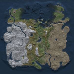 Thumbnail Rust Map: Procedural Map, Size: 4500, Seed: 1492248300, 17 Monuments