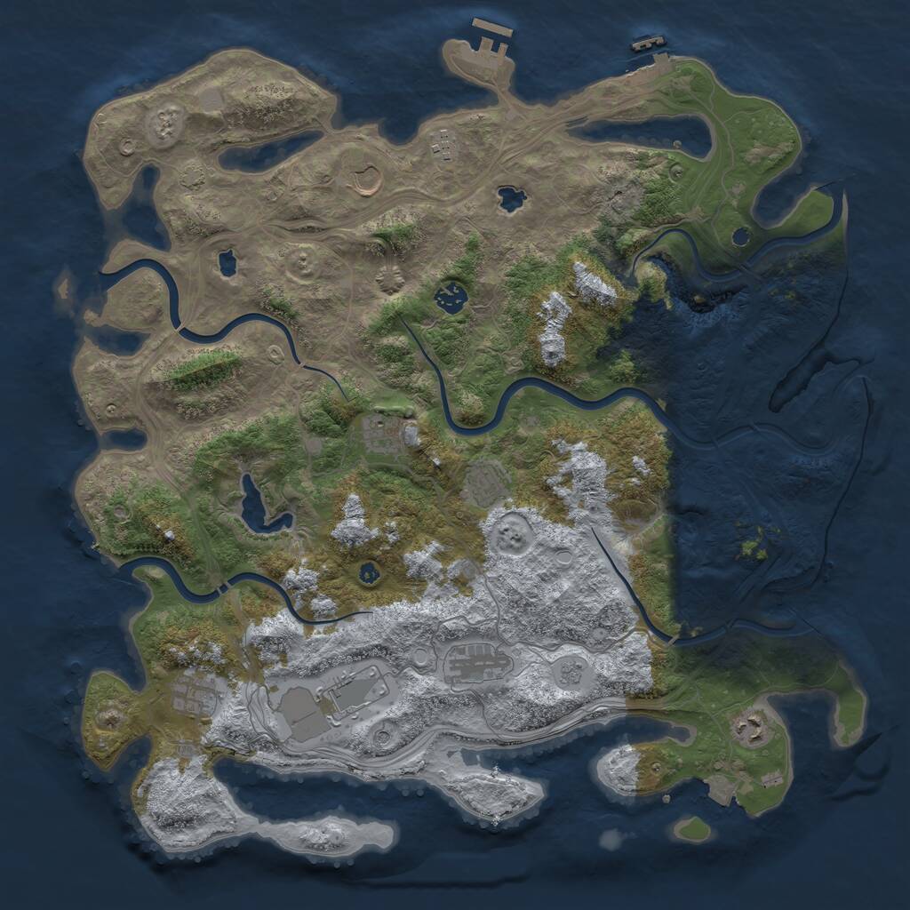 Rust Map: Procedural Map, Size: 4500, Seed: 125814353, 15 Monuments