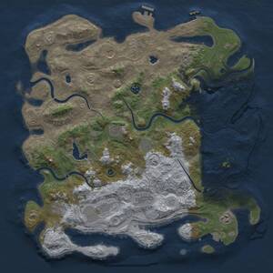 Thumbnail Rust Map: Procedural Map, Size: 4500, Seed: 125814353, 15 Monuments