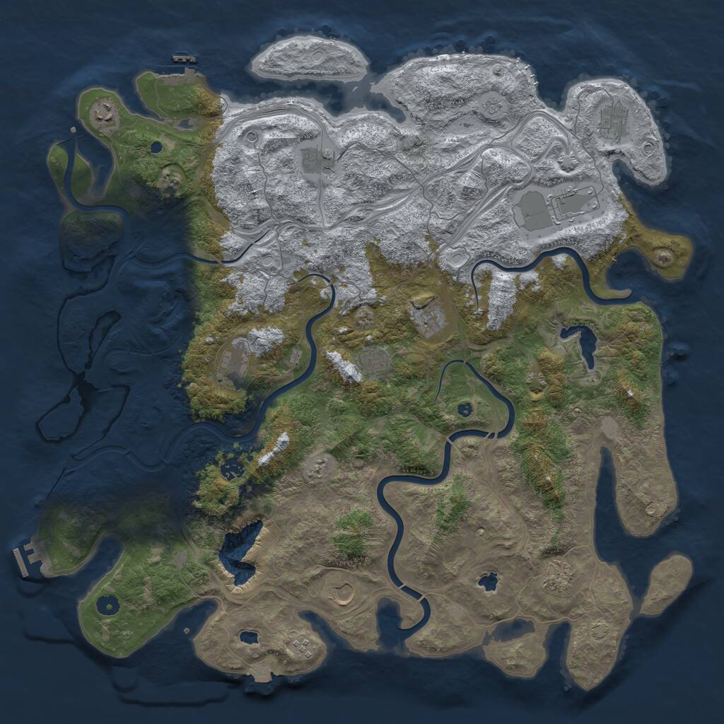 Rust Map: Procedural Map, Size: 4950, Seed: 1718003, 17 Monuments