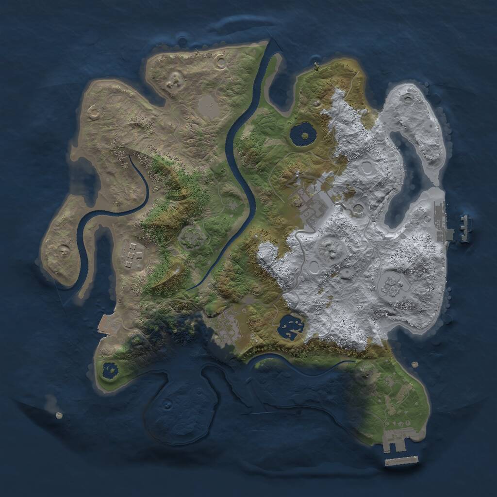 Rust Map: Procedural Map, Size: 3000, Seed: 2040485263, 10 Monuments