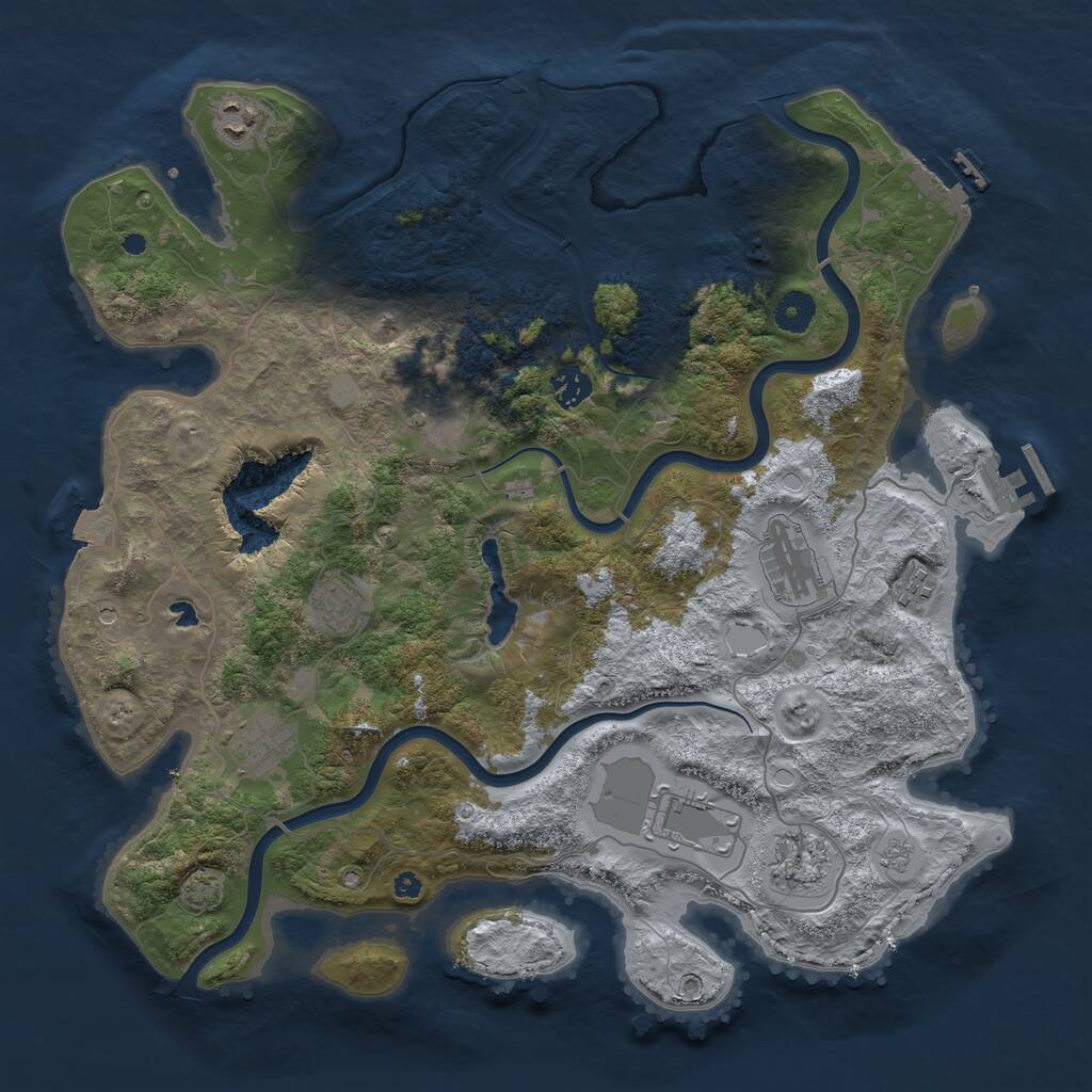 Rust Map: Procedural Map, Size: 4000, Seed: 649667965, 15 Monuments