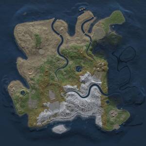 Thumbnail Rust Map: Procedural Map, Size: 3500, Seed: 2096635117, 15 Monuments