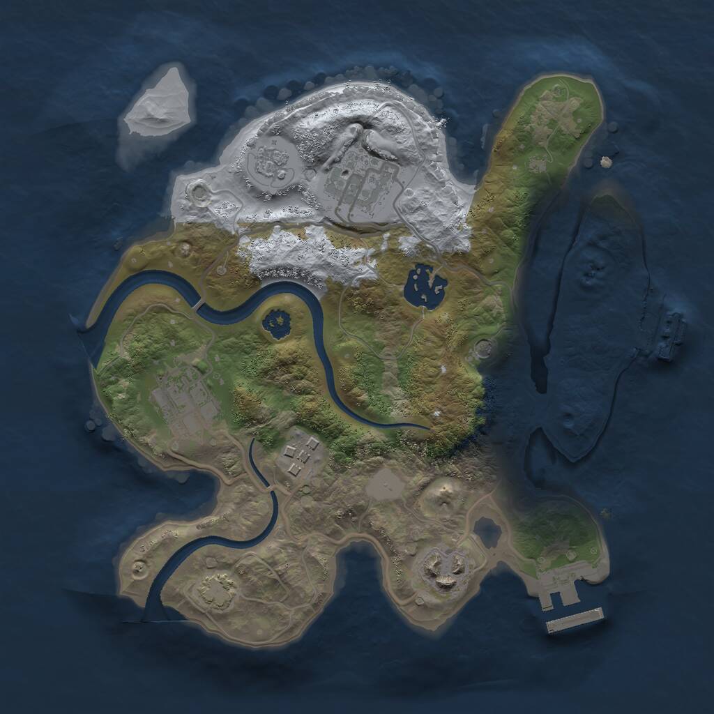 Rust Map: Procedural Map, Size: 2500, Seed: 771713339, 11 Monuments