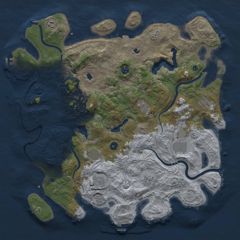 Rust Map: Procedural Map, Size: 4500, Seed: 1614255793, 16 Monuments