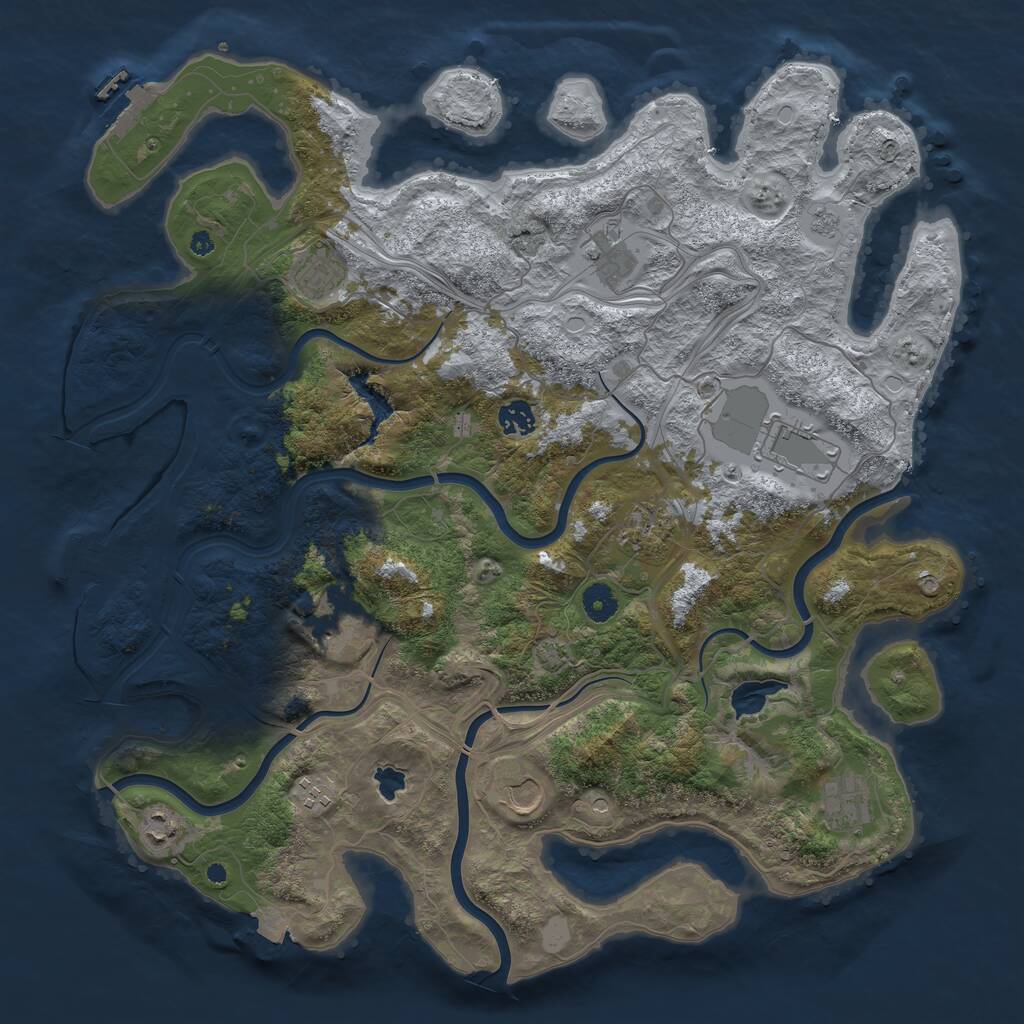 Rust Map: Procedural Map, Size: 4250, Seed: 50681554, 16 Monuments