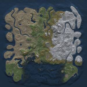 Thumbnail Rust Map: Procedural Map, Size: 5000, Seed: 1842382370, 17 Monuments