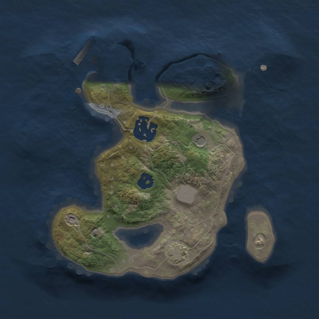 Rust Map: Procedural Map, Size: 2000, Seed: 1996626759, 5 Monuments