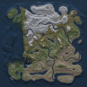 Thumbnail Rust Map: Procedural Map, Size: 4500, Seed: 1060801442, 14 Monuments