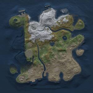 Thumbnail Rust Map: Procedural Map, Size: 3000, Seed: 592450663, 10 Monuments