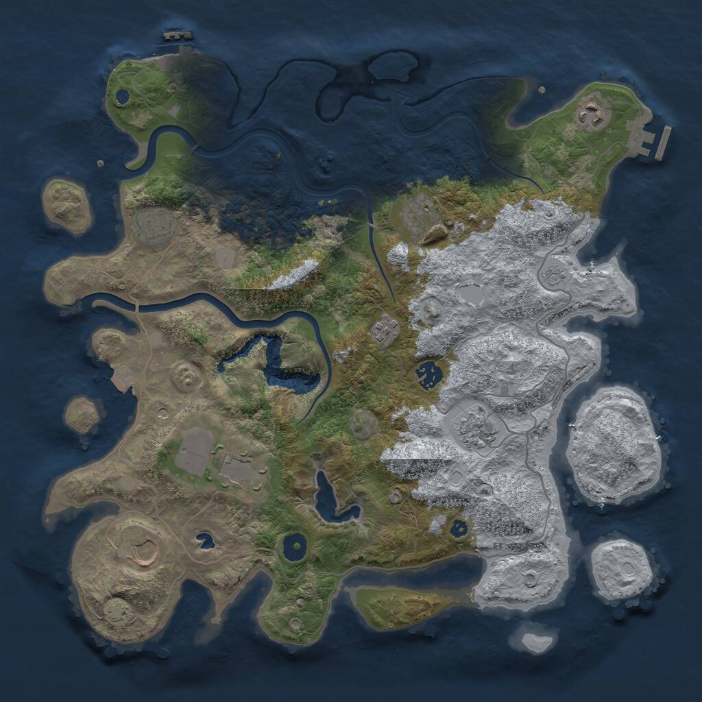 Rust Map: Procedural Map, Size: 4000, Seed: 600045703, 14 Monuments