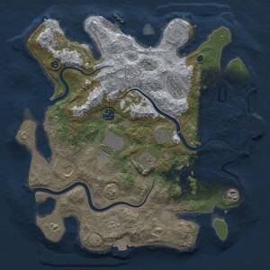 Thumbnail Rust Map: Procedural Map, Size: 3500, Seed: 1661135392, 14 Monuments