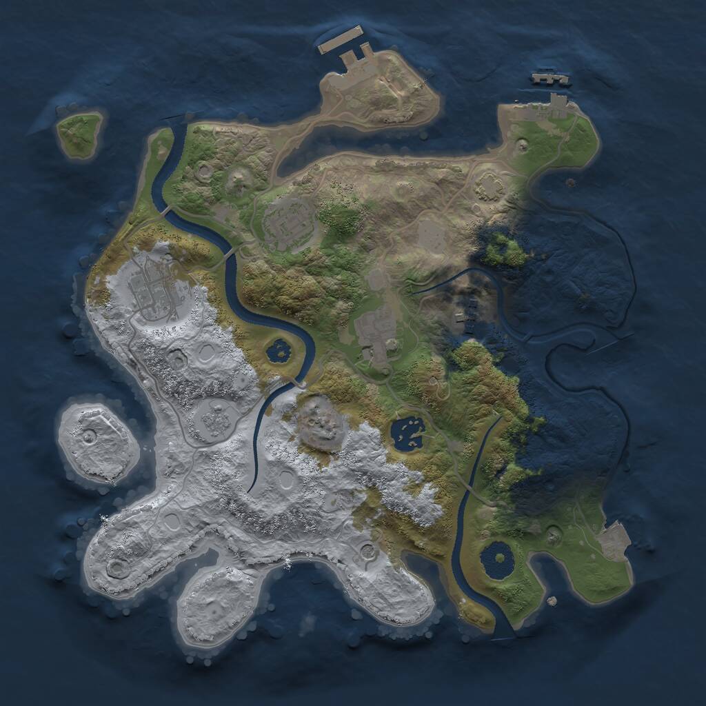Rust Map: Procedural Map, Size: 3000, Seed: 1059908218, 11 Monuments