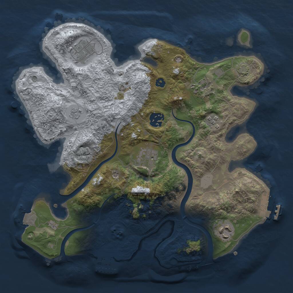 Rust Map: Procedural Map, Size: 3000, Seed: 765765, 12 Monuments