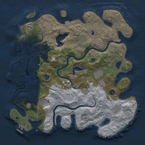 Thumbnail Rust Map: Procedural Map, Size: 4000, Seed: 2469948, 14 Monuments