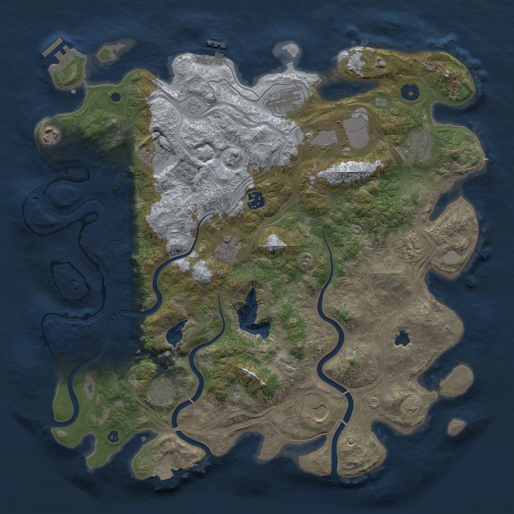 Rust Map: Procedural Map, Size: 4300, Seed: 849906610, 17 Monuments