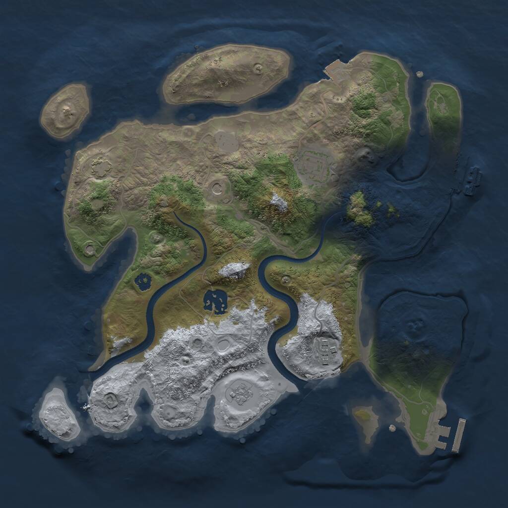 Rust Map: Procedural Map, Size: 3000, Seed: 147436856, 9 Monuments