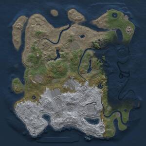 Thumbnail Rust Map: Procedural Map, Size: 4000, Seed: 574569, 14 Monuments