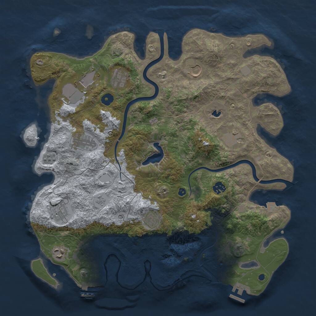 Rust Map: Procedural Map, Size: 4000, Seed: 1537260113, 16 Monuments