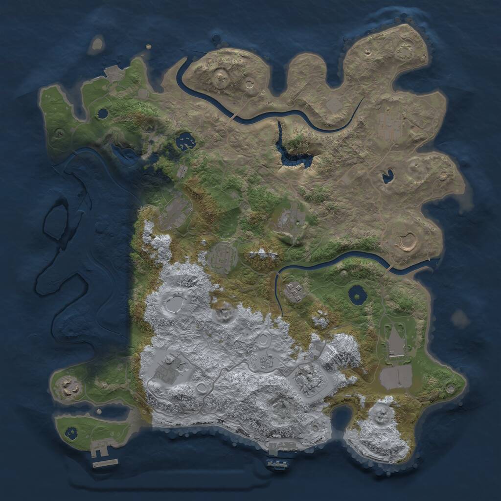 Rust Map: Procedural Map, Size: 4000, Seed: 1661249904, 17 Monuments