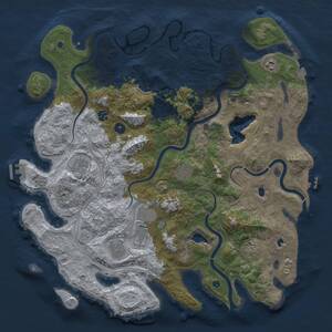 Thumbnail Rust Map: Procedural Map, Size: 4500, Seed: 2100584345, 14 Monuments