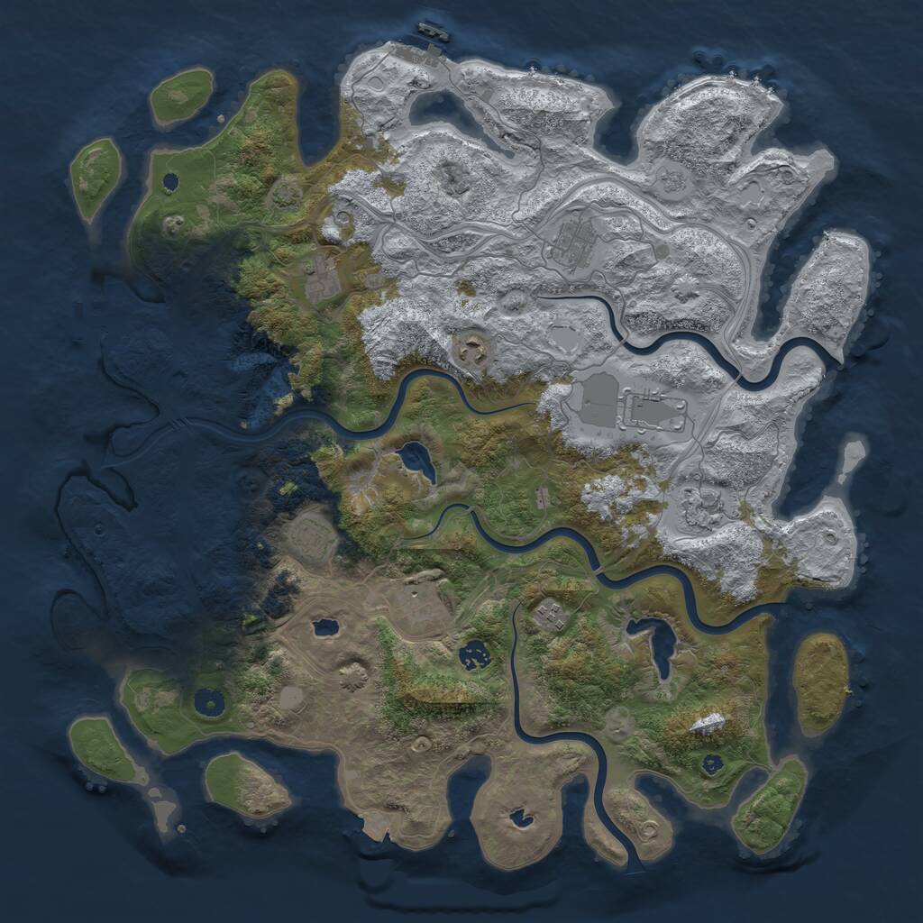 Rust Map: Procedural Map, Size: 4600, Seed: 49842, 15 Monuments