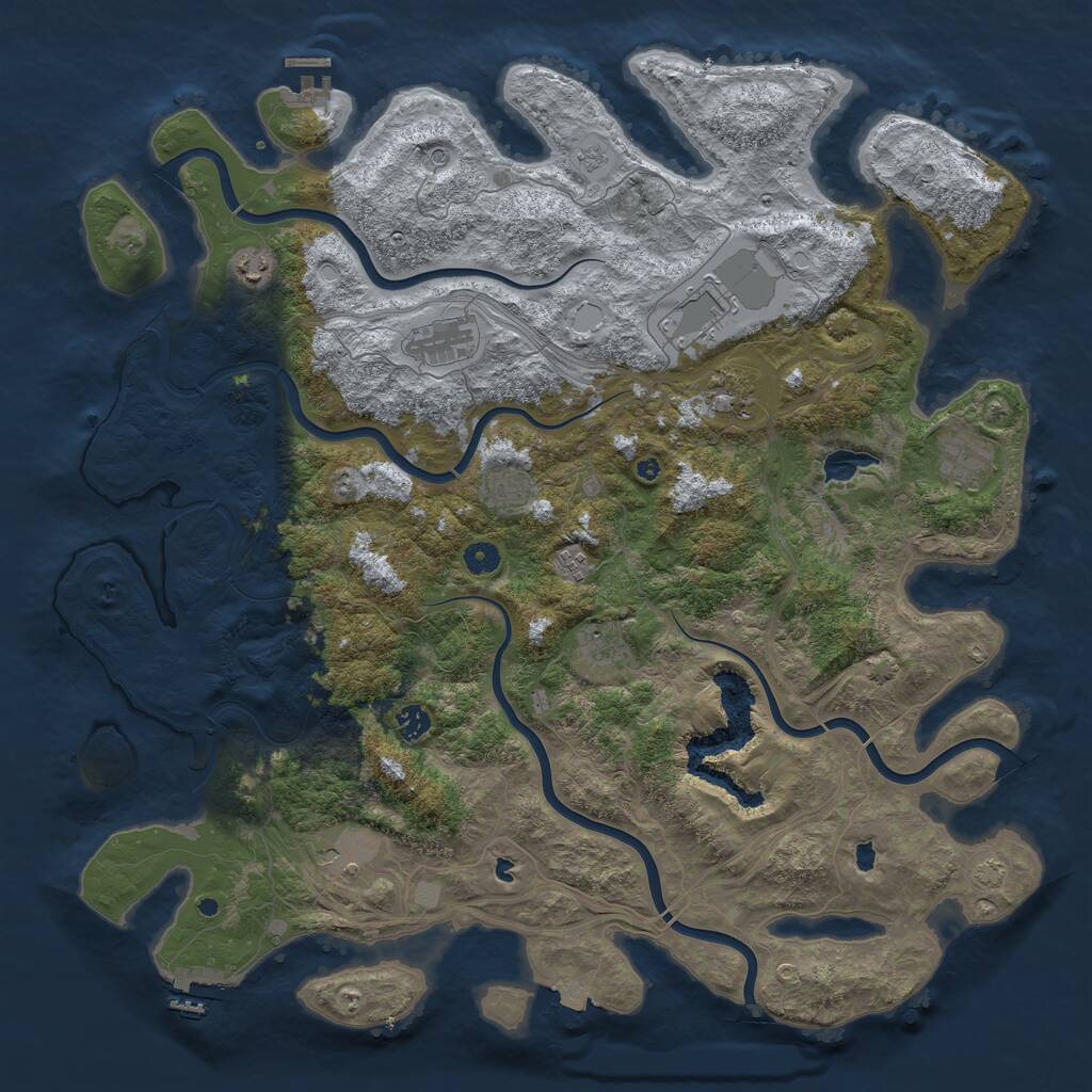 Rust Map: Procedural Map, Size: 4800, Seed: 316948638, 16 Monuments