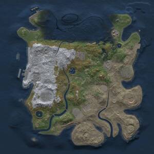 Thumbnail Rust Map: Procedural Map, Size: 3500, Seed: 1577692520, 14 Monuments