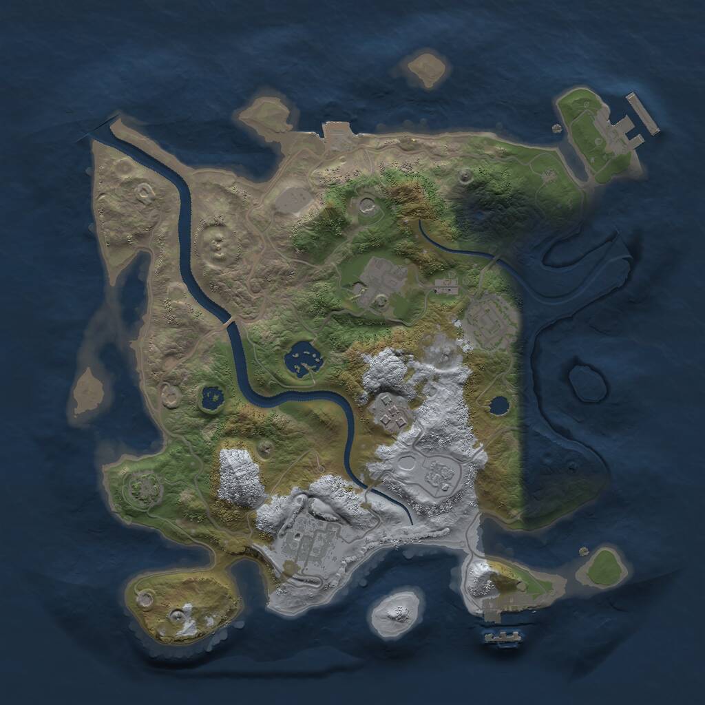 Rust Map: Procedural Map, Size: 3000, Seed: 7482916, 11 Monuments