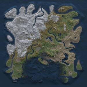 Thumbnail Rust Map: Procedural Map, Size: 4500, Seed: 1024433554, 17 Monuments