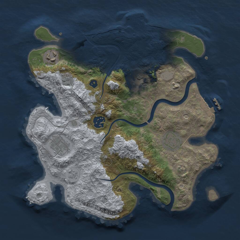 Rust Map: Procedural Map, Size: 3000, Seed: 506659260, 11 Monuments