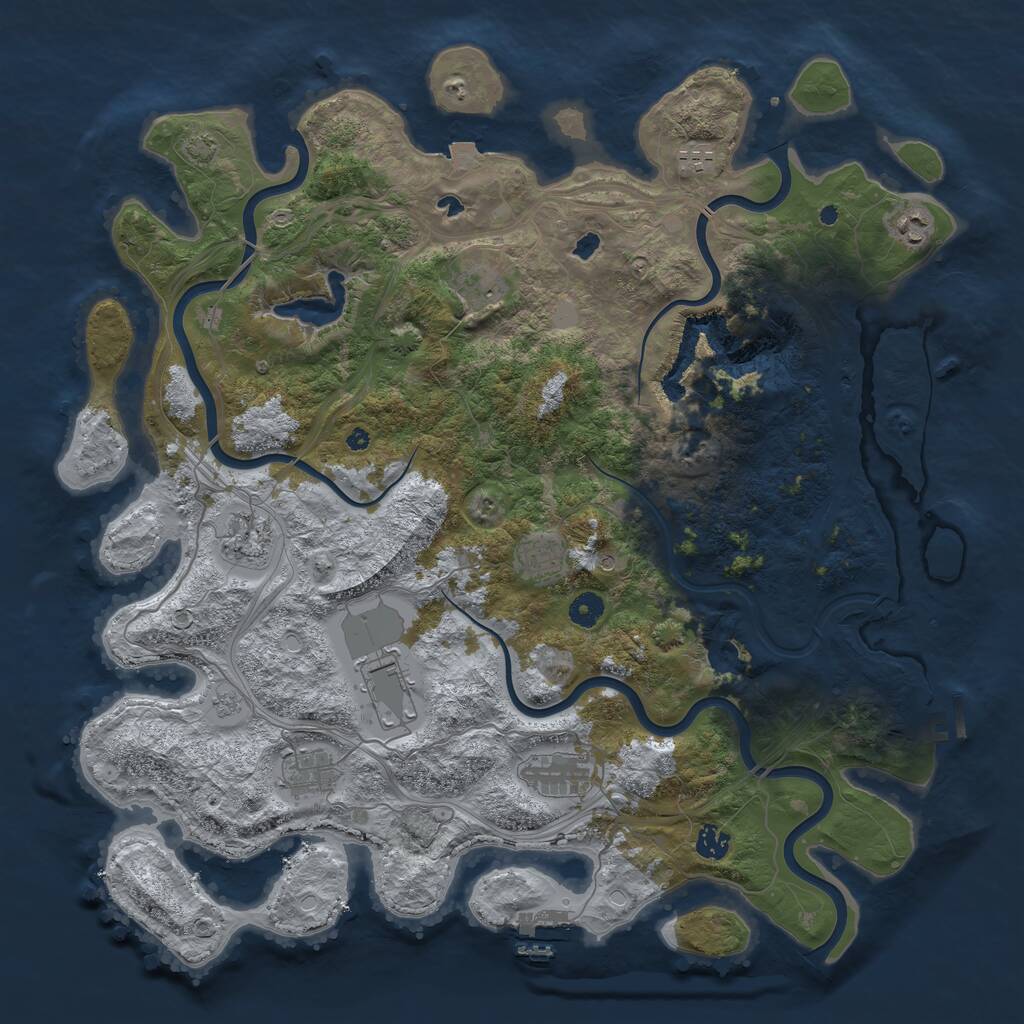 Rust Map: Procedural Map, Size: 4500, Seed: 1406273764, 15 Monuments