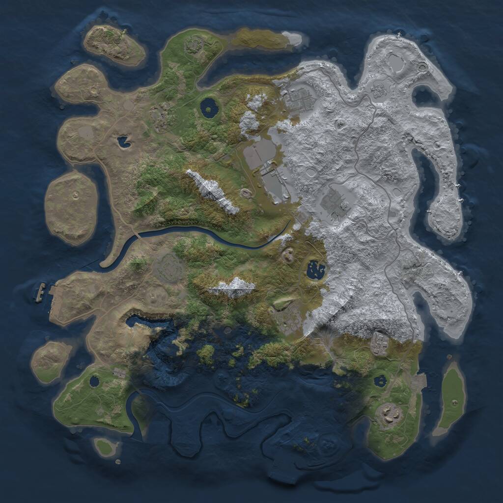 Rust Map: Procedural Map, Size: 4000, Seed: 1937150765, 15 Monuments