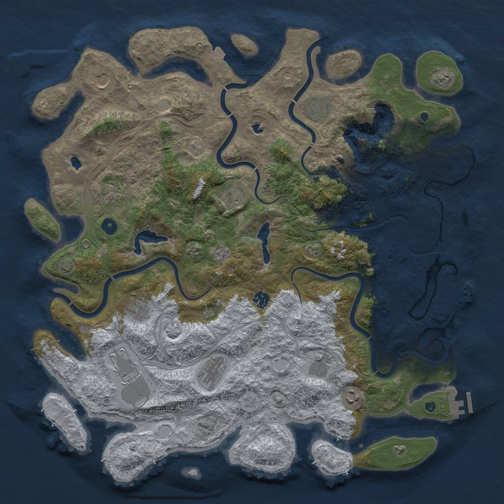 Rust Map: Procedural Map, Size: 4800, Seed: 7261951, 17 Monuments
