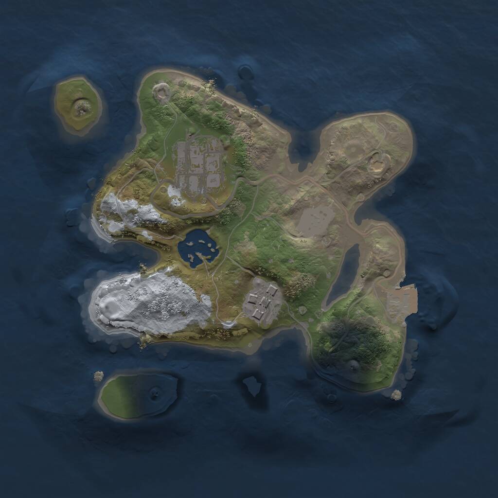 Rust Map: Procedural Map, Size: 2000, Seed: 1157353455, 4 Monuments