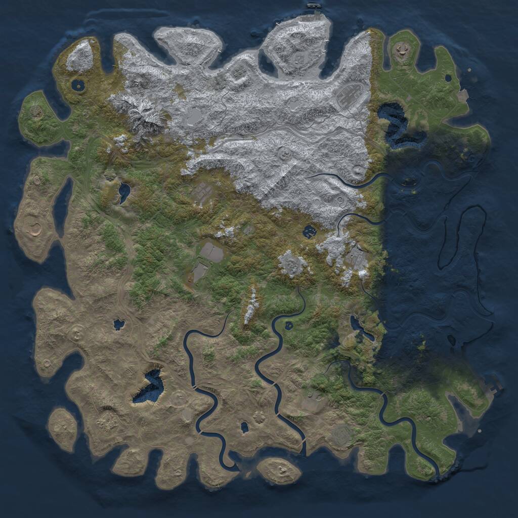 Rust Map: Procedural Map, Size: 6000, Seed: 146456262, 17 Monuments