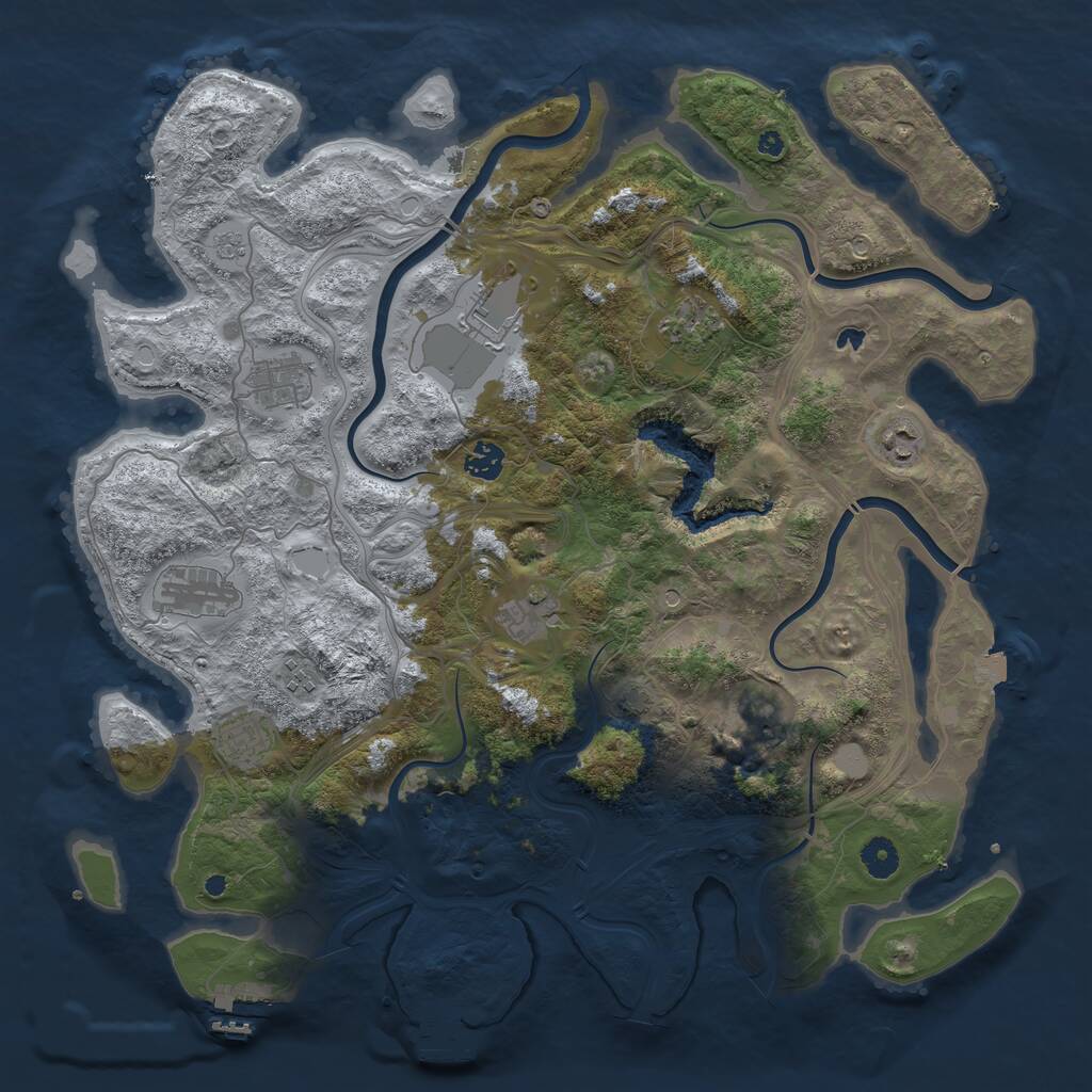 Rust Map: Procedural Map, Size: 4250, Seed: 869165364, 16 Monuments
