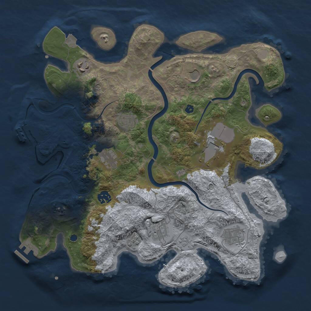 Rust Map: Procedural Map, Size: 3600, Seed: 937431, 15 Monuments