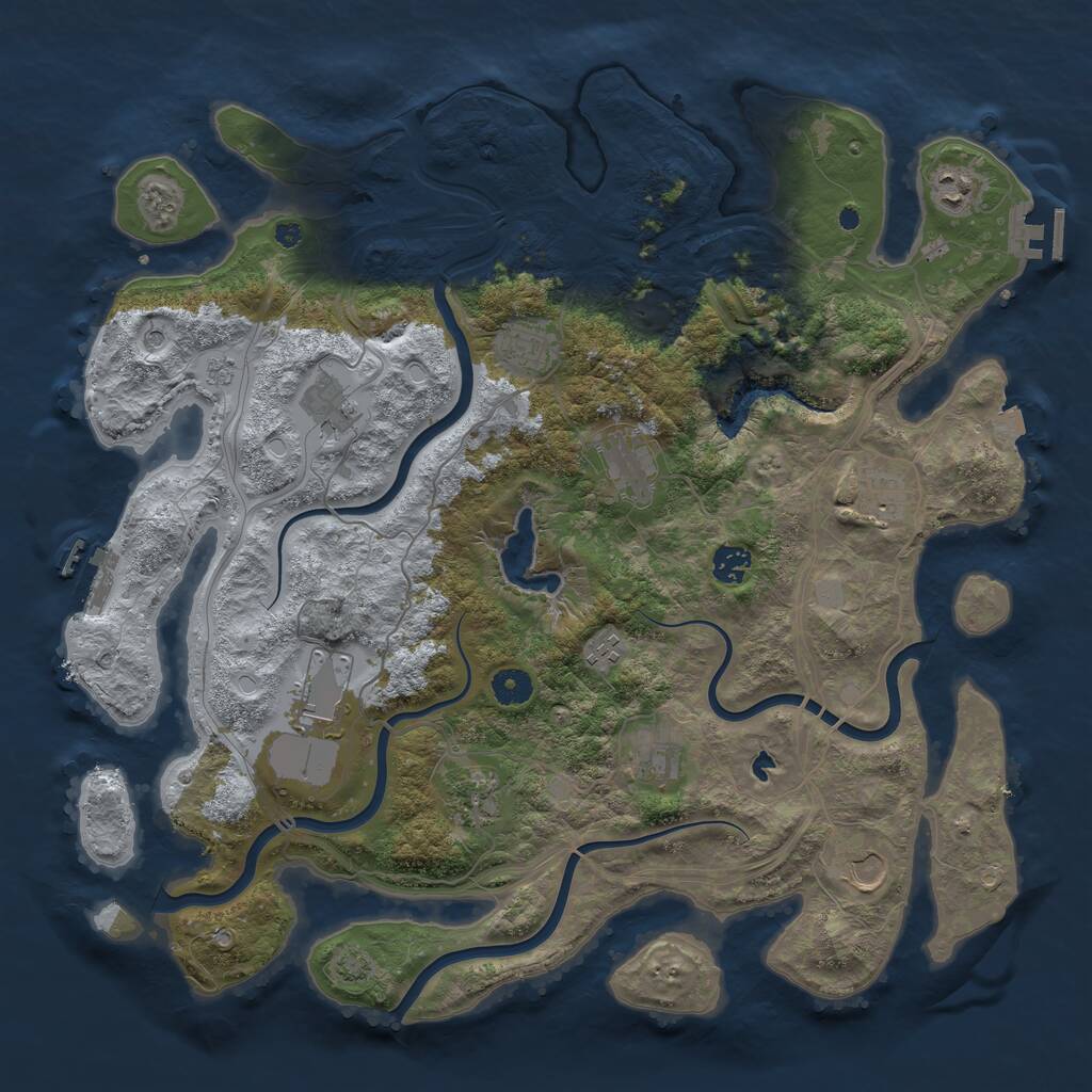 Rust Map: Procedural Map, Size: 4250, Seed: 74729962, 17 Monuments