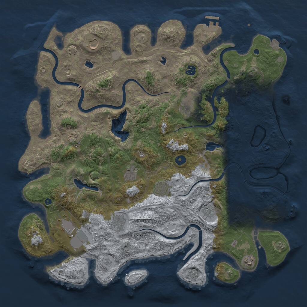Rust Map: Procedural Map, Size: 4500, Seed: 199921631, 17 Monuments