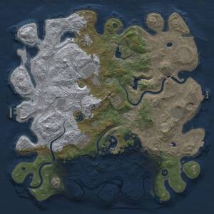 Thumbnail Rust Map: Procedural Map, Size: 4500, Seed: 2146975466, 17 Monuments